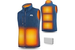 SowYee Veste Chauffante Homme,Gilet Chauffant avec Batterie Incluse,Polaire sans manche blouson Électrique 6 Zones Chauffage rapide