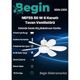 Begin 6 Kanatlı tavan vantilat&ouml;r uzaktan kumandalı led ışıklı