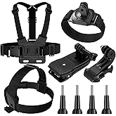 Kit Gopro 9 in 1 Imbracatura Pettorale, Attacco Imbracatura Fascia per Testa, Zaino con Montaggio a Clip Rapido, compatibile 