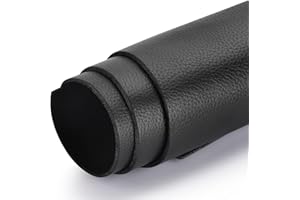 TEELIY Werkzeug-Leder, quadratisch, 1,6–1,8 mm dick, echtes Vollnarbenleder, schwarzes Litchi-Rindsleder, für Handwerk, Werkzeug, Nähen, Geldbörse, Ohrringe, Hobby, Werkstatt (Schwarz Litchi, 30,5 x 61 cm)