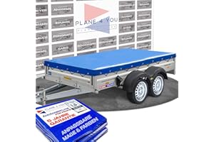 ‎PLANE 4 YOU Hochwertige Humbaur 211 x 116 cm Anhängerplane - wasserdichte Anhänger Plane nach Maß - Flachplane - Hochglanz Blau