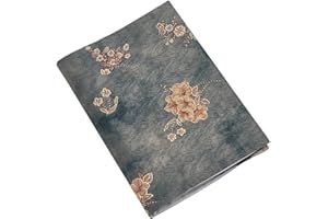 FINGERINSPIRE Fabric Book Cover Protector Adjustable Hot Stamping Book Sleeve Cover Gray Washable Flower Pattern Cloth Books Protector Fit for A5 Size Paperbacks Journals Book Novels
