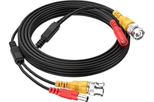 Cocar 16FT 5M All-in-One BNC Vídeo Extensión Cable con Conector CC Alimentación para Cámaras de Seguridad Inicio de Vigilancia CCTV Circuito Cerrado de TV del Sistema