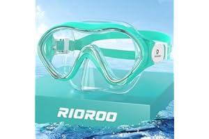 RIOROO Gafas Buceo Niño para Niños y Niñas de 4 a 12 Años, Antivaho Protección UV Antipérdida 180º Gafas Gatacion Niño con Protección para la Nariz