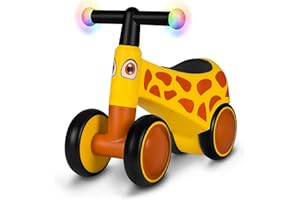 LIONELO Sammy Correpasillos Infantil de 1 a 3 años, Correpasillos de 4 Ruedas hasta 25 kg, Asas Antideslizantes con Luz, 3 Diseños de Asiento Ergonómico, para Niños y Niñas (Yellow)