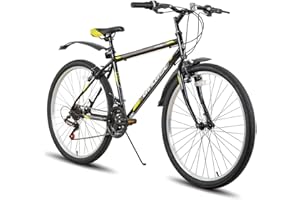 ‎HH HILAND HILAND 24/26 Zoll Mountainbike für Männer Frauen, 21 Gänge MTB mit High-Carbon Stahlrahmen, Fahrrad für Erwachsene und Jugendliche, Mountainbike mit V-Bremsen