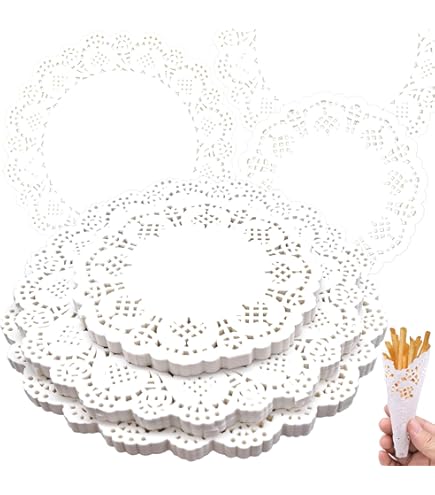 150 Centrini Di Carta Rotondi E Ovali - Tovagliette Merletto Per Feste E Torte - Foto 6