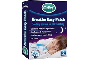 Colief - Breathe Easy Patches - Decongestant Patch for Kids - Eucalyptus and Peppermint - Applies to Clothing - Relieves symptoms of Cold, Flu and Nasal Decongestion - Easy Apply/Remove