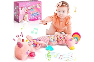 Toyzey Jouet Bebe 0-6 Mois Jeux Montessori pour Bébé 0-6 Mois Cadeau Nouveauné Fille 0-6 Mois Jouet Sensoriel Bébé 0-6 Mois Cadeau de Naissance 0-6 Mois Bébé Licorne Jouet Peluche Chenille Musicale