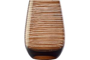 Stölzle Lausitz Verres à Eau Twister Brun – Set de 6 Verres 465 ml en Cristal Sans Plomb – Gobelets Élégants pour Eau Jus et Cocktails – Résistants aux Chocs et Compatibles Lave-Vaisselle