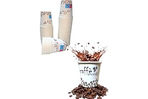 TOPOLENASHOP 100 Bicchieri Caffe Carta Biodegradabili Compostabili, Bicchierini Caffè e Bevande Monouso (Disponbili da 75, 85, 200, 300 ml) Sicuri per Uso Alimentare e Made in Italy per Eventi (Capacità 75ml)