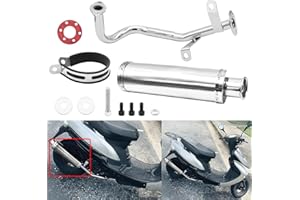 Wai Danie Motorcycle Exhaust Muffler Scooter Performance Exhaust Stainless Pipe Compatible with GY6 4 Stroke 50CC 80CC 100CC Scooter 139QMB QMB139 1P39QMB Chinese Scooter Moped