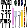 15Pcs Cat Eye Magnetic Nail Polish Kit,Nail Magnets Cateye for Nails Art, Double-Head Nail Magnetic Cat Eye Gel Nail Polish Magnet Wand Strong Suction Board Nail Manicure Tool Set for Nail DIY Salons.