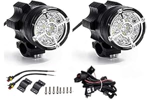 KASER Par de Faros para Luz Delantera de Motocicleta Luces Antiniebla Delanteras Adicionales para Motocicleta Quad con Interruptor Y Soporte de Fijación 45W 3000 LM 12V-80V