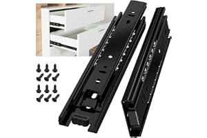 AOLISHENG fullutdrag lådskenor 350 mm - sidomonterade lådskena med full utdrag, 45 kg bärkraft - glidskena för hemmet, kök & kontorsskåp - 1 par (2 st)