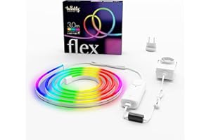 Twinkly Flex - Flexibler LED-Lichtschlauch mit RGB-LEDs - Dekorationsbeleuchtung für Innenräume - App-gesteuert, weißes Kabel, 3 m
