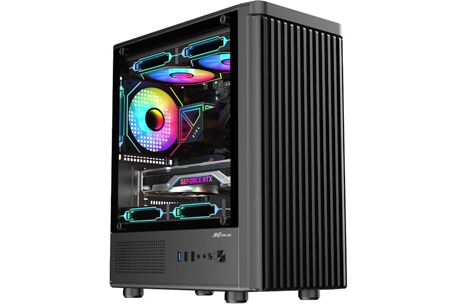 Amazon listing image: Ant Value VM45 Mid-Tower Computer Case/Gaming Cabinet - Black