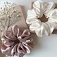 Atrube's Luxury Silk Satin Scrunchy Combo of 3 XL Scrunchies| 3 Pcs Extra Large Oversized Scrunchies Scrunchy Hair Ties - Silk Satin Scrunchies for Hair - Jumbo Scrunchies for Thick Hair- Silk hair ties for Women , girls, lady and children,