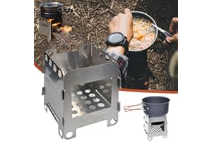 WAILICOP Stufa A Carbone - Fornello Portatile In Acciaio Inossidabile Griglia Per Alcool In Stile Carta Pieghevole Con Vassoio Per Alcol In Acciaio Inossidabile Per Escursioni In Campeggio