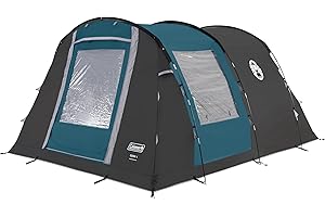 Coleman Cook 4 Family Tent | 4 Man Tunnel Tent with Separate Living And Sleeping Area | Easy To Pitch | 4 Person Camping Tent | 3000mm Waterproof | with Sewn-in Groundsheet
