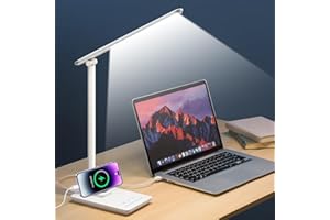 PIKOY LED Desk Lamp 72 LED Table Lamp, 75 Modes LED Desk Lamp, Adjustable 900LM LED Desk Light, Dimmable Bedside Lamps with USB Charging Port&Timer&Night Light for Study Lamp Reading,Bedroom,Office