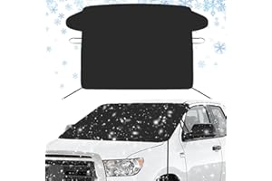 MaibaoteMbt Couverture Pare-Brise Voiture, Housse de Protection pour Brise de Voiture, Protection Pare Brise Hiver, Pliable Housse de Pare Brise, pour Anti-Neige, UV, Poussière, Pluie (Noir)