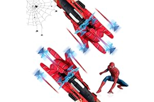 Darryy Set di 2 Launcher Glove, Spider Giochi, Guanto Spider Spara Ragnatele, Guanti Spider Bambino, Guanti Spider, Spara Ragnatele Spider
