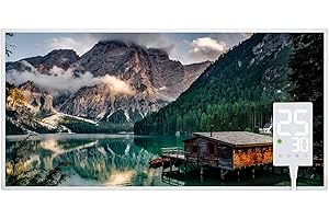 Heidenfeld Infrarotheizung HF-HP105 | 𝟭𝟬 𝐉𝐀𝐇𝐑𝐄 𝐆𝐀𝐑𝐀𝐍𝐓𝐈𝐄 - 1000 Watt - Bis 25 m² - Infrarot Heizkörper - Elektroheizung mit Thermostat - Überhitzungsschutz (1000 Watt, Bergsee)