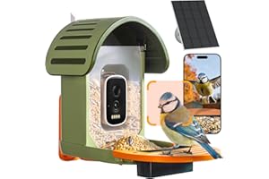 WLNYUGS Smart Bird Feeder with Camera, 2.5K UHD Bird Feeder Camera Solar Powerd, Sensitive AI Identification, Instant Alerts Capture Video, IP66 Waterproof for Outdoor, Green