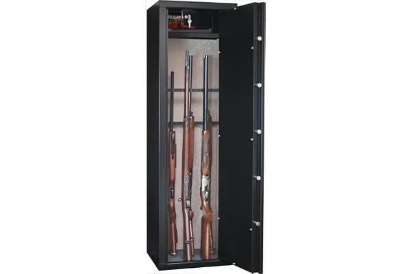Infac Safe SD16 Armoire forte pour Armes en Acier | 16 Armes dont 8 avec lunette | Coffre intérieur | Serrure à clé