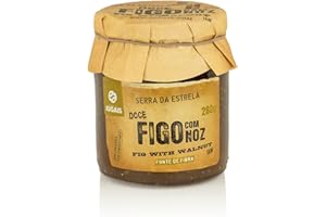 QUINTA DE JUGAIS Fig and Walnut Jam - 280 g Jar - Sweet Flavor and Crispy Texture - Ideal for Desserts and Breakfasts - No Dyes or Preservatives - Gourmet Product of Portuguese Origin