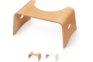 Well Care Taburete de Baño de Madera barnizada - Reposapiés fisiológico de Inodoro para Adulto - Favorece la posición Squatty contra el estreñimiento en el WC