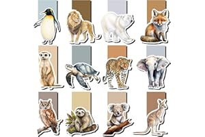 ‎HEMIKS 24 magnetische Lesezeichen Tiere als Adventskalender-Füllung für Kinder und Buchliebhaber