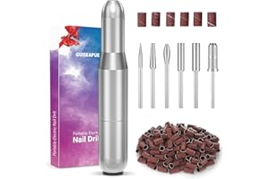 GUISEAPUE Ponceuse pour Ongles, Lime a Ongle Electrique Professionnelle, Portable Rechargeable Kit de Manucure Pédicure, Ongles Manucure Machine pour Salon et Maison, Cadeau Anniversaire Femme (Argent)