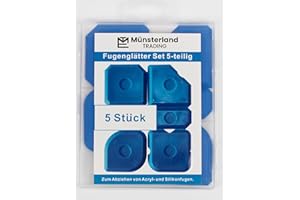 GENERIC Fugenglätter Set 5 tlg. blau in praktischer Aufbewahrungsbox -Silikon Abzieher Silikonfugen Abzieher Silikonabzieher Fugenabzieher Silikon Profi Fugenglätter Silikon Fugenabzieher