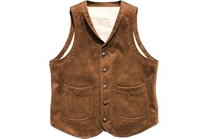 Tuikayoo Gilet da uomo in pelle scamosciata premium per business, casual, vestibilità aderente