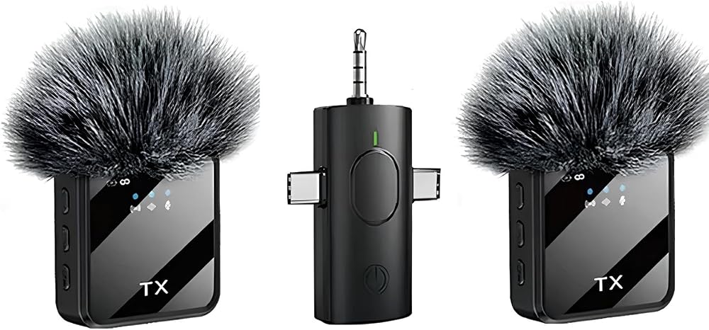 Daytona K9-Y2 Kablosuz Taşınabilir 3 In1 Yaka Mikrofonu Tüylü Mini Mic Tak ve Çalıştır Canlı Yayın Vlog Kablosuz Yaka Çift Verici Mikrofon Yüksek Kalite Profesyonel