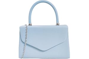 USHOPUK Faux Leather Plain Tote Style Top Handle Bridal Prom Wedding Evening Clutch Party Purse Hand Bag