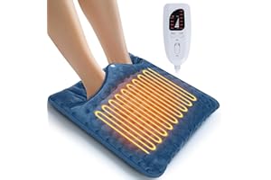 Ninonly 40x40 Chauffe-Pieds Electrique avec 6 Niveaux de Température 4 Minuteri Arrêt Automatique Chauffage des Pieds Électrique Lavable en Machine pour Femmes Hommes