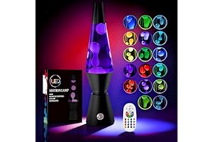 ‎AONESY AONESY Lavalampe, Lavalampen für Stressbewältigung und Entspannung, Retro-Lampe Wohnkultur, 17 Farbwechselnde lavalampe groß mit Fernbedienung für Erwachsene und Kinder -37cm Schwarz