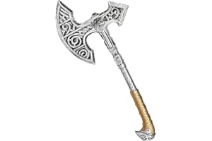 TANGANAN Viking Axe PU Foam Axe Toy Props, Plastic Battle Axe Costume Halloween Axe Cosplay Accessories Gold