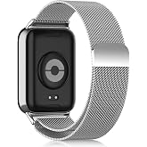 Hinnwer Xiaomi Redmi Watch 6/5/4 / Xiaomi Smart Band 10 Pro/9 Pro/8 Pro i&ccedil;in yedek kayış, Milanaise paslanmaz &ccedil;elik metal man