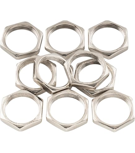 QUARKZMAN 4 Ensemble Écrous et Rondelles de Guitare 3/8 Écrous de Prise Jack de Sortie d'Entrée de Guitare Argenté pour Guitare Basse QUARKZMAN 4 Ensemble Écrous et Rondelles de Guitare 3/8 Écrous de Prise Jack de Sortie d'Entrée de Guitare Argenté pour Guitare Basse