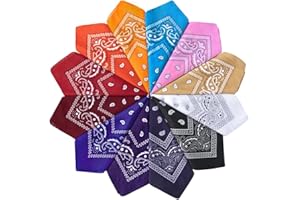 Chalier Cmfort Bandana Kopftuch Unisex, Halstuch für Damen Herren,Bandana kopftuch mit Mischfarben 10/12/14 Pack Armtuch,Haar,Pet Hals Vierecktuch