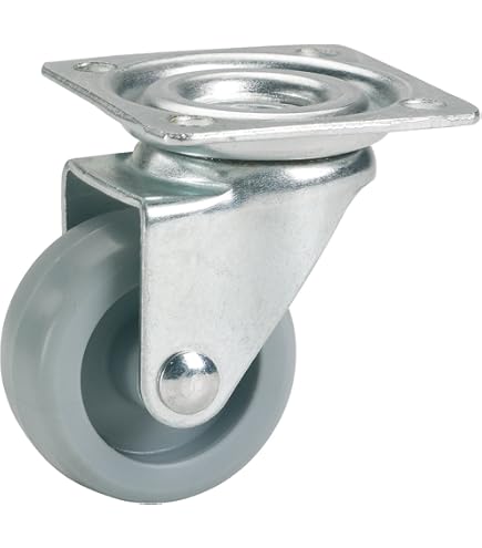 Dörner Helmer Parketwielen, set van 4, containerrollen, 40 mm x 50 mm, 90 kg draagkracht, 38 mm x 38 mm plaat, kunststof