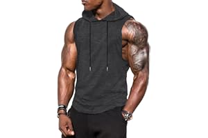 Babioboa Herren Tank Top Workout Ärmelloser Hoodie Sport Fitness Muskelshirt Gym Kaputzenpullover ohne Taschen