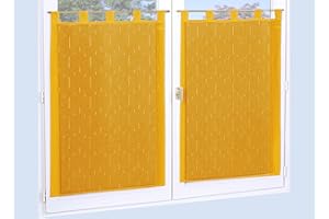 Atout Ciel Coppia di tende a zampa pronte da appendere, 2 x 60 x 90 cm, giallo senape
