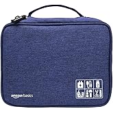Amazon Basics Travel Organiser for Electronic Accessories, Flexible Padded Dividers, Waterproof, Foam Padding, for Cables, Ch
