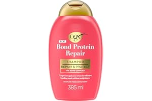 OGX Bond Protein Repair Shampoo 385ml – Shampoing réparateur cheveux secs et abîmés, anti-frizz, protège et renforce – Shampoing sans sulfate pour des cheveux plus lisses, résistants et hydratés