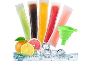 MILALOKO Worki na lody do lodów, torba do samodzielnego wykonania, jednorazowe torby na lód, formy, patyki z lejkiem, mrożone, przekąski, rurki do zamrażarki (50)